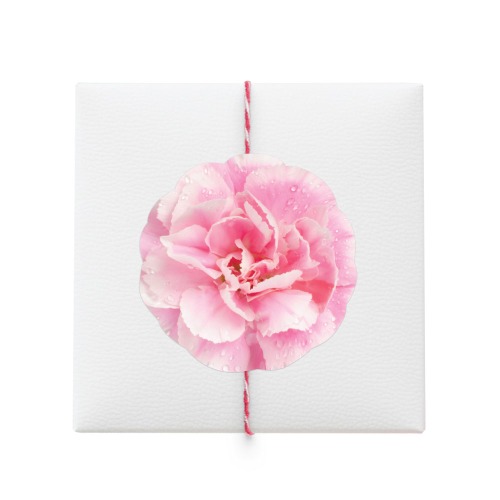 핑크 로즈 꽃송이 스티커 (10개)인디K