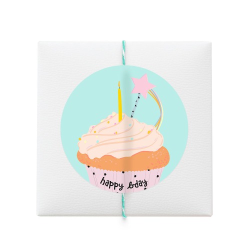 컵케이크 생일 스티커 (10개)인디K